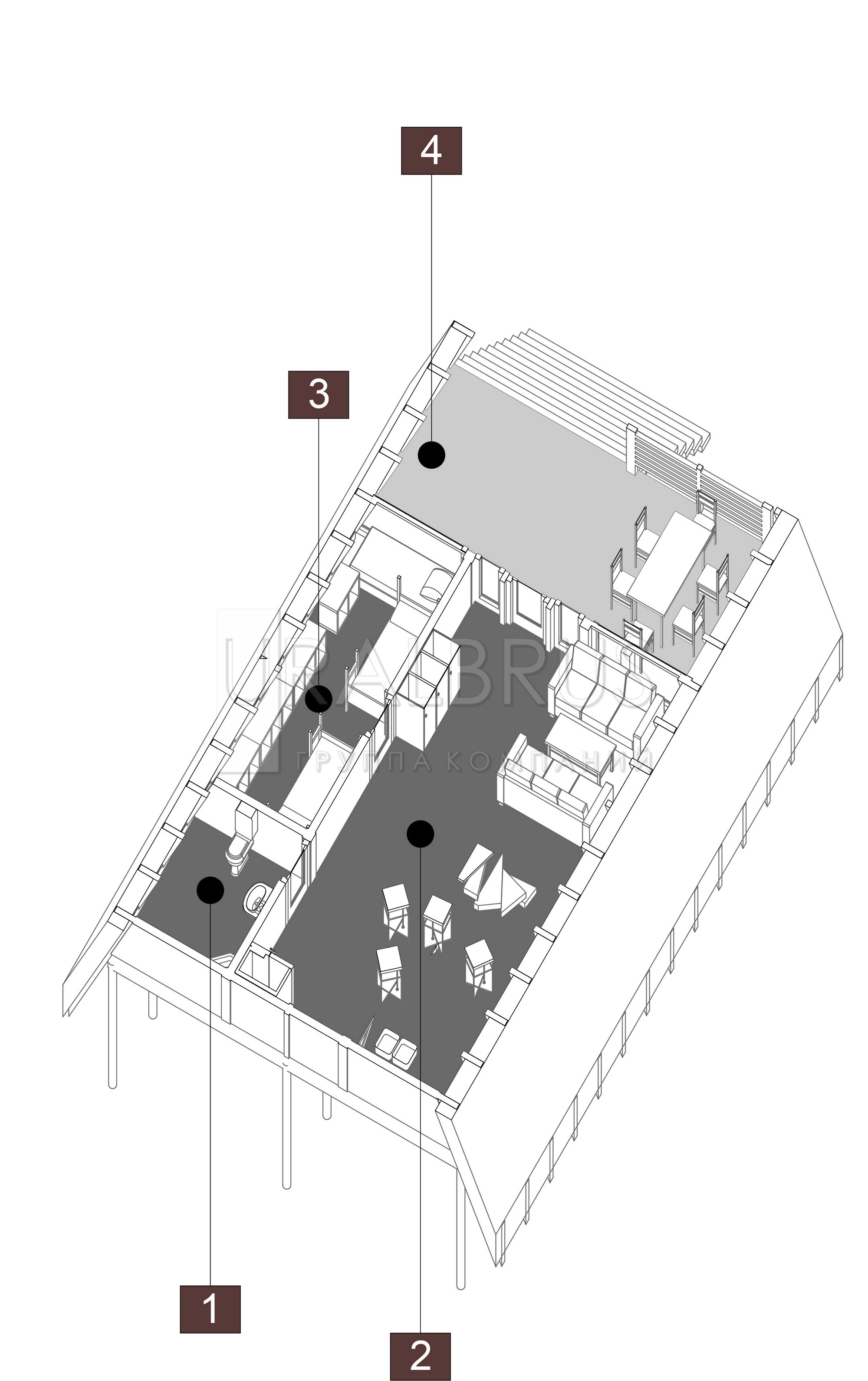 Тип "Хостел" план 1 этажа